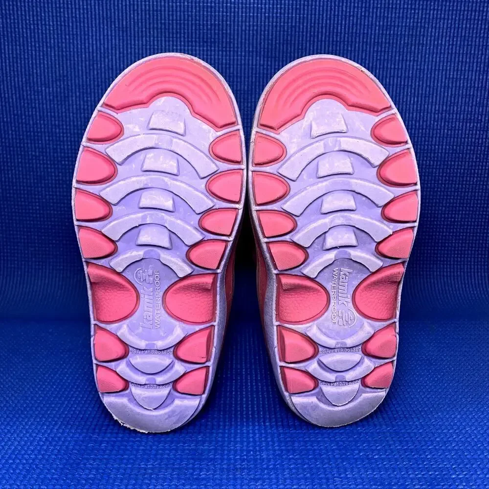 🔴 KAMIK BLUSTER 2 Kids Girls Size 2 Pink Purple Waterproof Boots EK4080-MBU